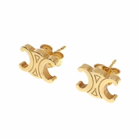 Celine Triomphe Stud Earrings for Women, Brass, 461CY6BRA
