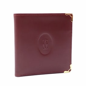 Cartier Men's Bifold Wallet, Bordeaux Leather, Must de