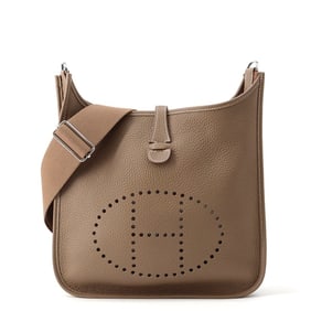 Hermes Hermès Evelyne 3 PM Shoulder Bag in Etoupe Taurillon Clemence Leather with K Stamp