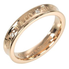 Tiffany & Co. 1837 ring, size 15, 18K pink gold with two diamonds, approximately 6.2g.