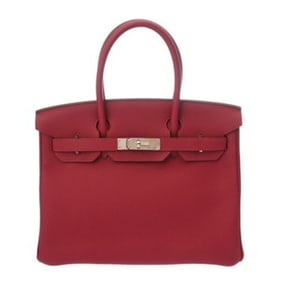 HERMES Birkin 30 Ruby T Stamp (circa 2015) Women's Togo Handbag A Rank Pre-owned Ginzo