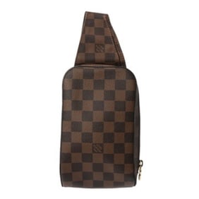 LOUIS VUITTON Damier Geronimos Brown N51994 Men's Canvas Body Bag, AB Rank, Pre-owned, Ginzo