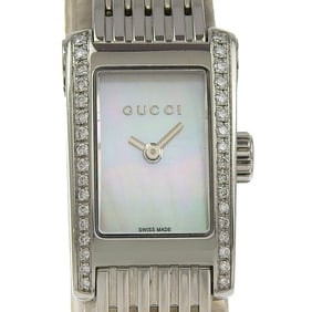 Gucci Diamond Watch 8600L Stainless Steel with Quartz Movement, Analog Display, White Shell Dial,