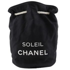 Chanel SOLEIL drawstring shoulder bag, novelty, black canvas, women's