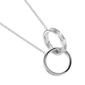 Tiffany & Co. 1837 Interlocking Circle Necklace, 925 Sterling Silver, Approx. 10.2g, Women's
