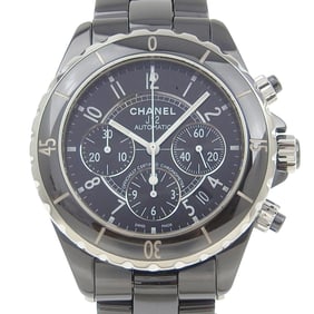 CHANEL J12 Watch H0940 Ceramic Automatic Chronograph Black Dial Men's