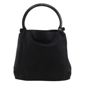 Salvatore Ferragamo Gancini Shoulder Bag AU-21-2426, Black Nylon Canvas, A5 Size, Magnetic closure,