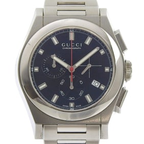 Gucci Pantheon Men's Watch 115.2/YA115235 Stainless Steel Quartz Chronograph with Black Dial