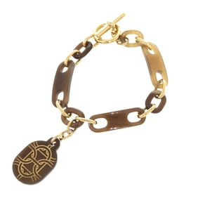 Like new Hermès Chaine d'Ancre buffalo horn metal brown bracelet 1538 HERMES