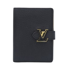Like new Louis Vuitton Capucines Compact Vertical M81561 Taurillon Leather Black Bi-fold Wallet 0522