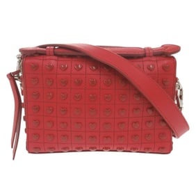 Like new Tod's Heart Stud Leather Red 2-Way Shoulder Bag 0969 TOD'S