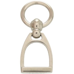 Unused Hermès Etrier scarf ring, metal, silver, 0576 HERMES