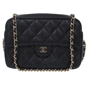 Like new Chanel Matelasse Classic Chain Clutch AP4425 B10583 C3906 in shiny grained calfskin black