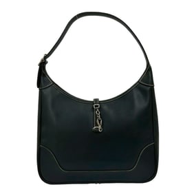 ?E engraved HERMES Trim 31 Fjord leather one-shoulder bag/semi-shoulder bag, navy, 37543