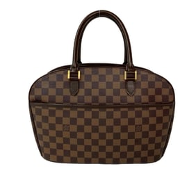LOUIS VUITTON Saria Horizontal Damier Leather Handbag/Mini Boston Bag Brown 2049b