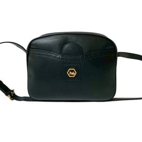 CELINE Carriage Hardware Calf Leather Mini Shoulder Bag/Pochette/Sacoche Black S795F