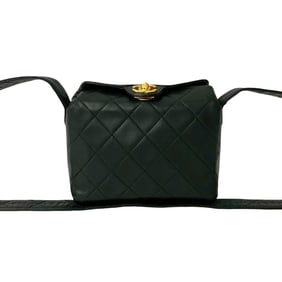 CHANEL Matelasse Coco Mark Lambskin Leather Shoulder Bag, Black, 66801
