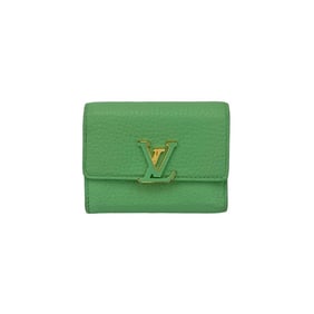 LOUIS VUITTON Portefeuille Capucines XS Leather Tri-fold Wallet, Green, 36469