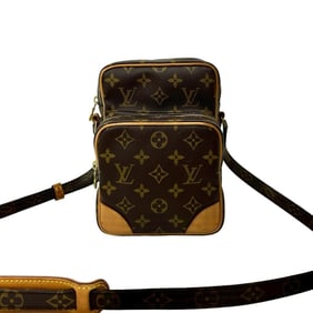LOUIS VUITTON Amazon Monogram Leather Mini Shoulder Bag/Pochette, Brown, 40040