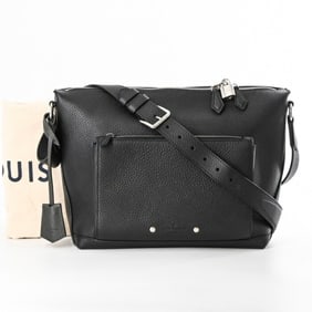 LOUIS VUITTON Armand PM Shoulder Bag in Taurillon Leather, Black, N53491