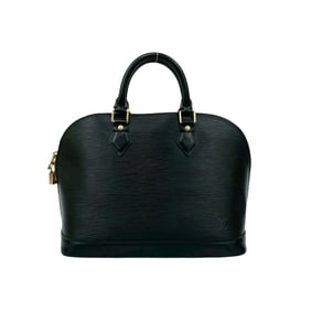 LOUIS VUITTON Alma Epi Leather Handbag/Boston Bag Noir 29214