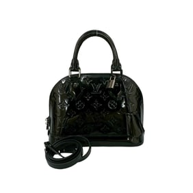 LOUIS VUITTON Alma BB Monogram Vernis Patent Leather 2-Way Hand/Shoulder Bag, Black, 353-5