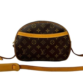 LOUIS VUITTON Blois Monogram Logo Leather Shoulder Bag/Pochette in Brown (Product Code: 42404)