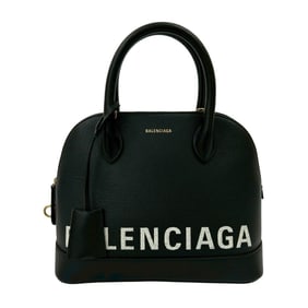 BALENCIAGA Ville Top Handle S Leather 2-Way Handbag/Shoulder Bag, Black, 25761