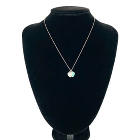 TIFFANY & Co. Tiffany Mini Double Heart Tag Necklace, 925 Sterling Silver, Chain Pendant, Blue,