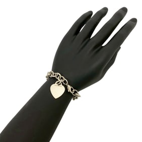 TIFFANY & Co. Tiffany Heart Tag Motif Sterling Silver Chain Bracelet, 31318
