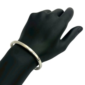 TIFFANY & Co. Tiffany Makers Narrow Cuff Bangle, 925 Sterling Silver, 2317b