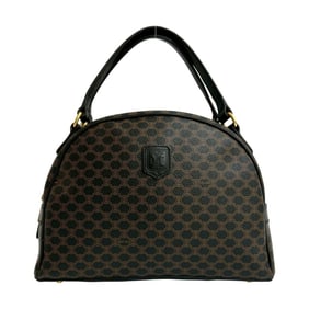 CELINE Macadam Blason Logo Print Leather Handbag/Mini Boston Bag in Black (Product Code: 259-4)