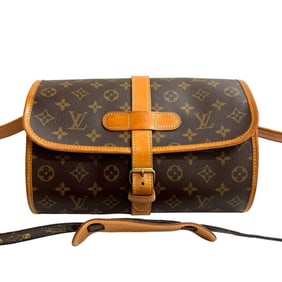 LOUIS VUITTON Marne Monogram Leather Shoulder Bag/Pochette Brown 104-4