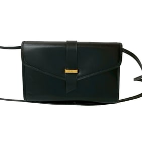 Yves Saint Laurent YSL Logo Metal Leather Mini Shoulder Bag/Pochette/Sacoche Black 16931