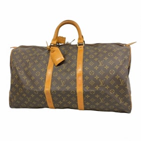 Louis Vuitton Monogram Keepall 55 Boston Bag M41424 Brown Men's and Women's
