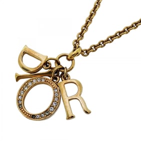 Christian Dior necklace, GP plated rhinestone gold for women