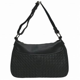 Bottega Veneta Intrecciato 135915 Black Shoulder Bag for Women