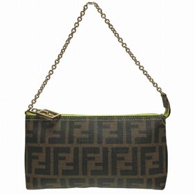 Fendi Zucca 8BR592 Chain Pouch Bag Handbag for Women