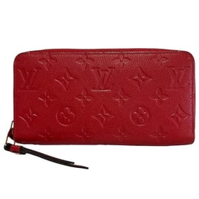 Louis Vuitton Monogram Empreinte Zippy Wallet M60737 Red Round Long for Women