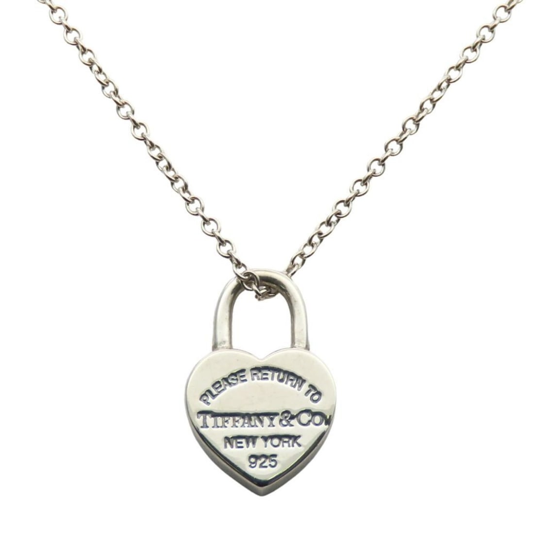 Tiffany & Co. Return to Heart Lock Small Necklace, SV925, approximately 2.6g, Silver, Women's, (1 of 13)