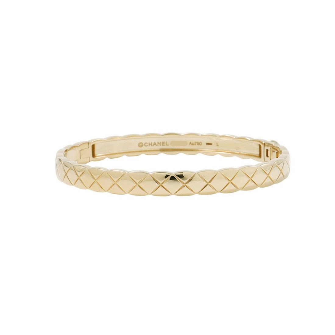 Chanel Coco Crush Collection Bracelet, 18K Yellow Gold, Size L, J13221, CHANEL Bangle: --- Catalog ---Category: SizeLength: 18cm / 7.08''Category: DesignType: Charm braceletColor: GoldGender: Women,MenMaterial: Yellow gold (18K)Category: GeneralMPN: J13221Brand: Chanel--- Item List ---S