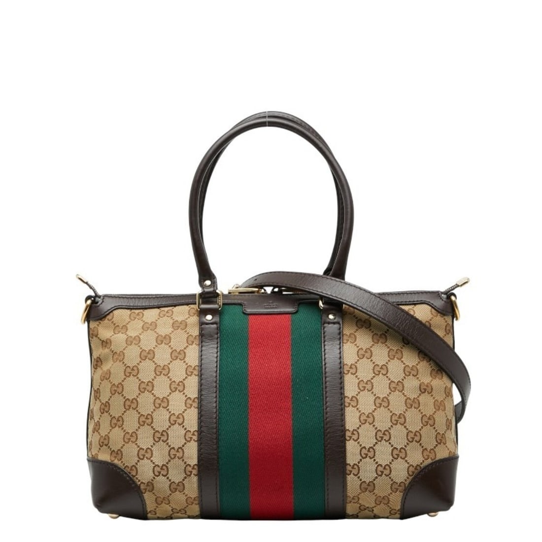 Gucci GG Canvas Sherry Line Handbag/Shoulder Bag 2WAY 257341 Beige Multicolor Leather Women's GUCCI (1 of 19)