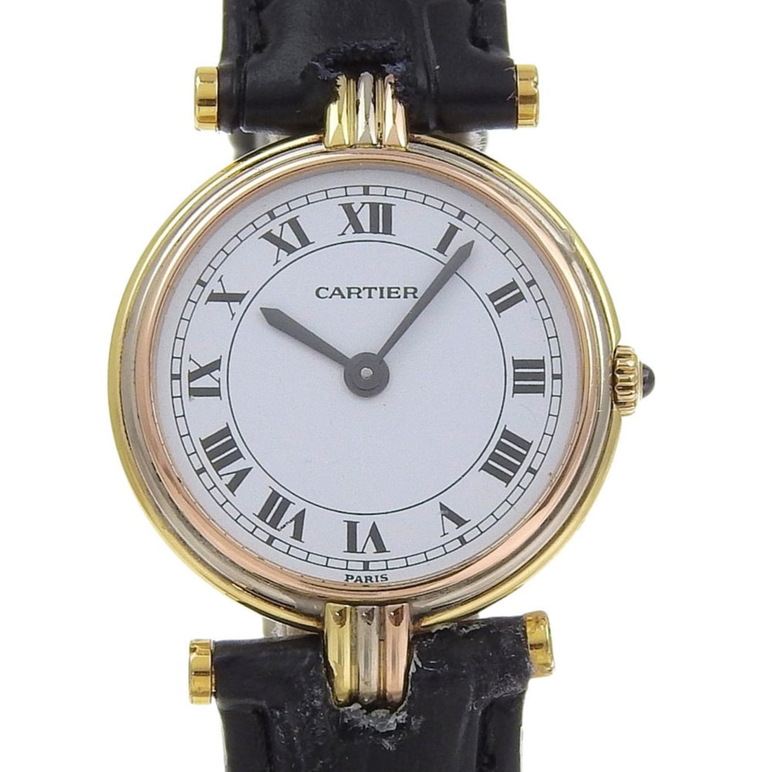 Cartier Must Vendome Women's Watch, 18K Gold with Embossed Leather, Made in France, Quartz Movement, (1 of 19)