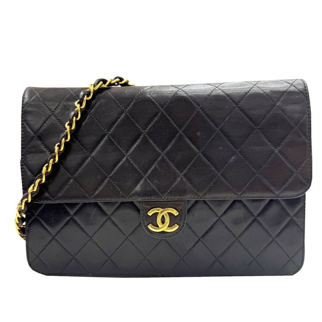 CHANEL Matelasse 25 Push Lock No. 4 Black Coco Mark Shoulder Bag with Chain (1 of 20)