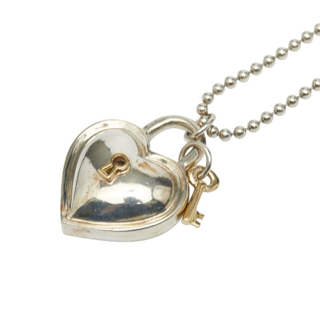 Tiffany Heart Lock Necklace in Silver and Gold (SV925) 18K Yellow (18KYG). Women's. TIFFANY & Co. (1 of 20)