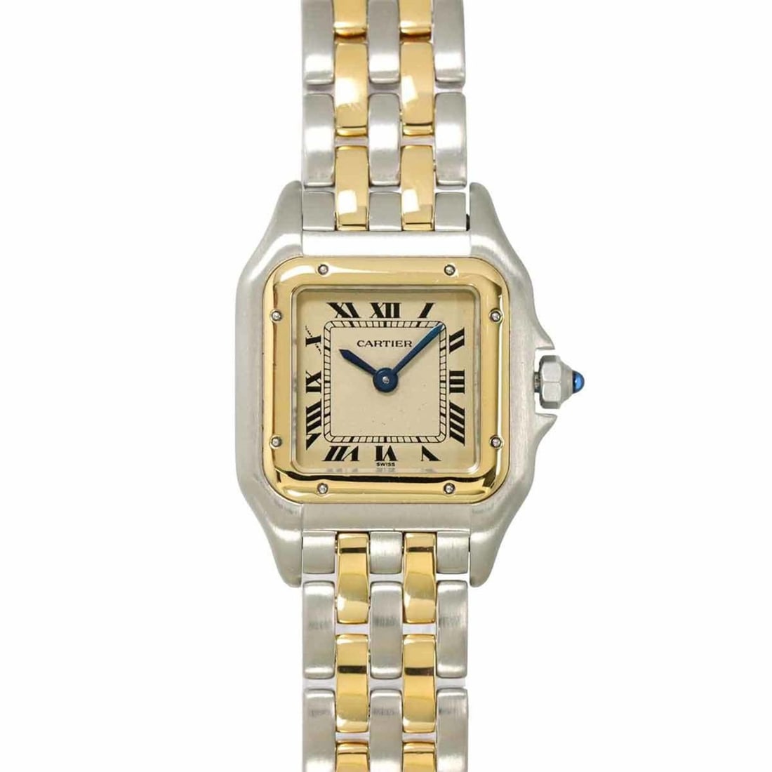 Cartier Panthere SM 2-Row Two-Tone Women's Watch 84083242 Ivory 18KYG Yellow Gold Quartz Movement (1 of 11)