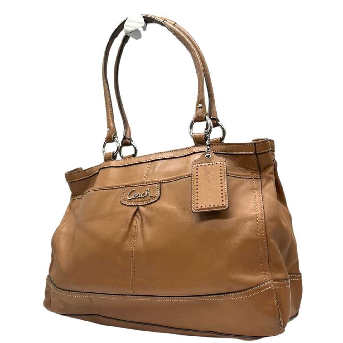 Coach Park Leather Carryall Tote/Shoulder Bag F19728, Camel/Light Brown, Silver Hardware, Women's,: --- Catalog ---Category: SizeSize (HxWxD): 24cm x 37cm x 9cm / 9.44'' x 14.56'' x 3.54''Category: DesignType: Shoulder bag, Tote bagColor: CamelGender: WomenMaterial: Leather Category: GeneralMPN: F19