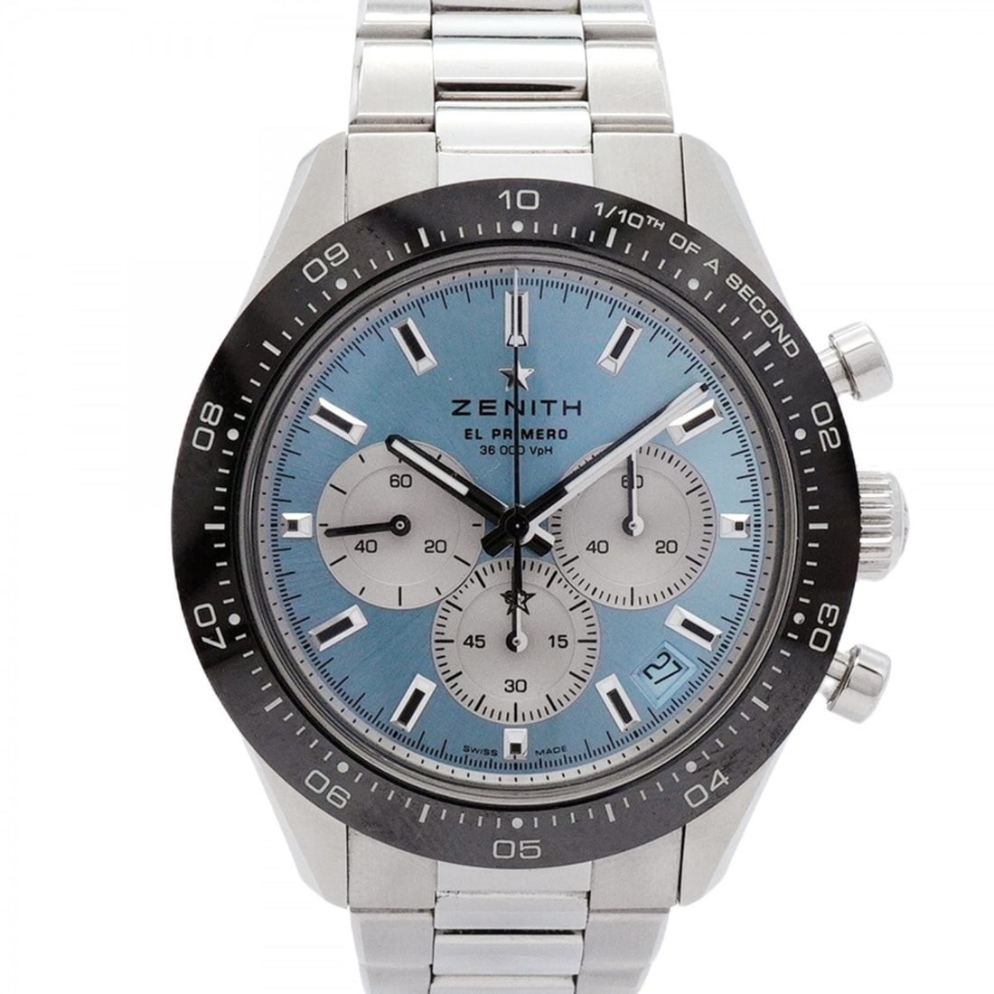Zenith Chronomaster Sports 03.3106.3600 55.M3100 Blue Dial Men's Watch: --- Catalog ---Category: SizeWrist Size: 16.5cm / 6.49''Case Diameter: 40.4mm / 1.59''Category: DesignType: WristwatchGender: MenColor (Dial): BlueMaterial (Band): Stainless steelCategory: GeneralMPN: