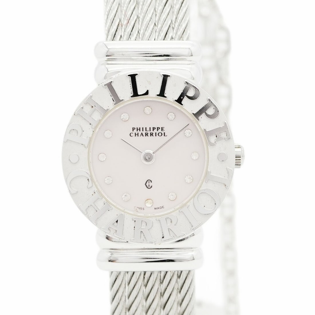 Charriol Saint-Tropez 6009908 Pink Dial Women's Watch: --- Catalog ---Category: SizeWrist Size: 17cm / 6.69''Case Diameter: 24.2mm / 0.95''Category: DesignType: WristwatchGender: WomenColor (Dial): Pink shellMaterial (Band): Stainless steelCategory: Gener