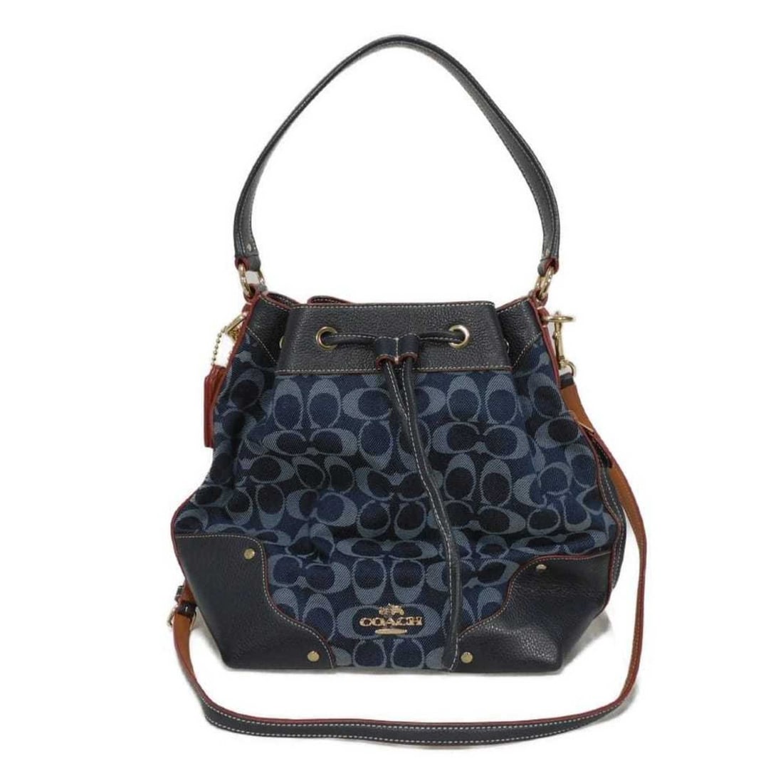 Coach Signature Mickey Mouse Drawstring Denim Jacquard Shoulder Bag in Blue (F37224) for Women: --- Catalog ---Category: SizeSize (HxWxD): 22cm x 13cm / 8.66'' x 5.11''Strap Length: 105cm - 125cm / 41.33'' - 49.21''Handle Length: 45cm / 17.71''Category: DesignType: Handbag, Shoulder bagColor: Bl